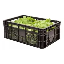 3 Caixa Plástica Hortifruti Multiuso Empilhável A-23 Preta Foto mini 3