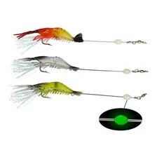 3 Camarão Artificial Encastoado Glow 7 Cm P/ Robalo, Corvina Cor Sortidos Foto mini 1