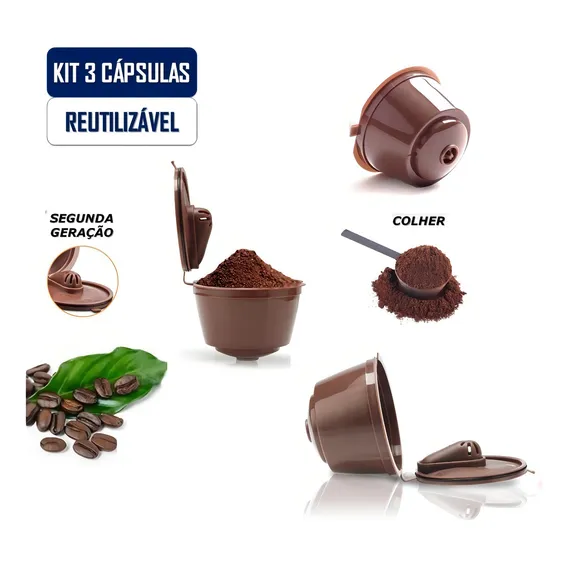 3 Cápsulas Dolce Gusto Reutilizável Recarregavel Foto 1