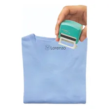 3 Carimbos Automáticos Personalizados + 2 Tintas Para Tecido Tinta Preto Exterior Preto Foto  mini 1