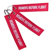 3 Chaveiros Remove Before Flight Bordado Vermelho Foto  mini 1