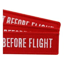 3 Chaveiros Remove Before Flight Bordado Vermelho Foto mini  3