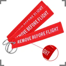 3 Chaveiros Remove Before Flight Bordado Vermelho Foto mini  2