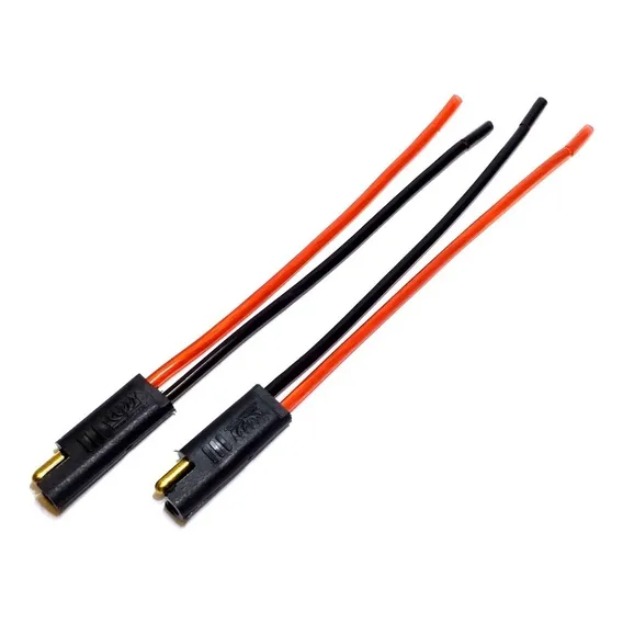 3 Conector 2 Vias C Fio 2,5mm Chicote Preto Plug Para Caixa Foto 1