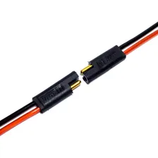 3 Conector 2 Vias C Fio 2,5mm Chicote Preto Plug Para Caixa Foto mini 3