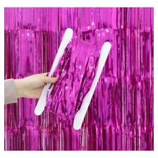 3 Cortina Para Painel De Fitas Metalizada 1 X 2 M Cada Cor Pink Foto mini 1