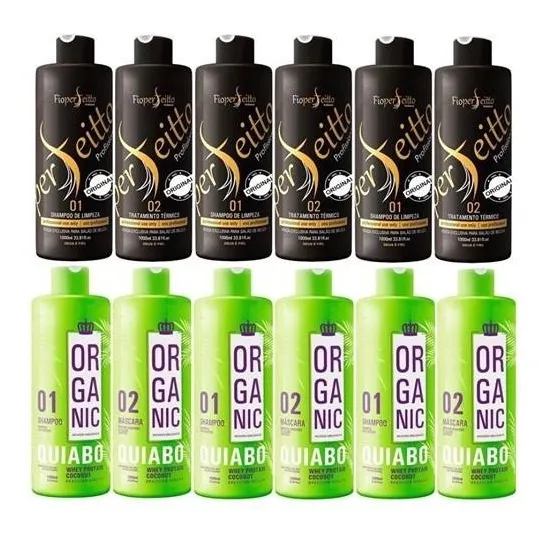 3 Definitiva Fioperfeito +3 Kit Escova Quiabo Organic+luva Foto 1