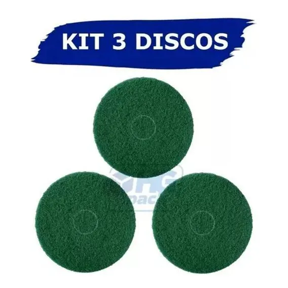 3 Disco Limpeza Verde 410mm Enceradeira Scotch-brite 3m Foto 1