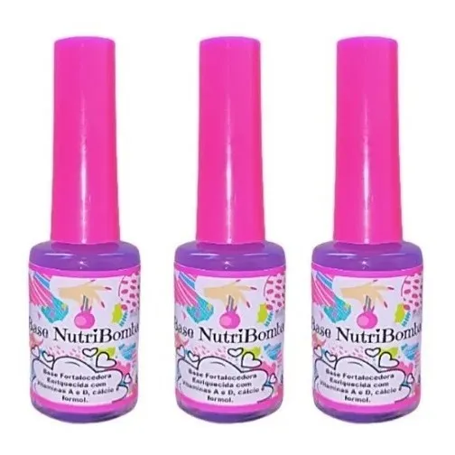 3 Esmalte Base Nutri Bomba Fortalecedora De Unhas - Cor Transparente Foto 1