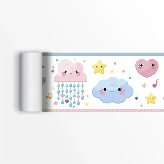 3 Faixas Adesivas Chuva De Amor Adesivo Decorativo Parede Cor Branco Foto 1