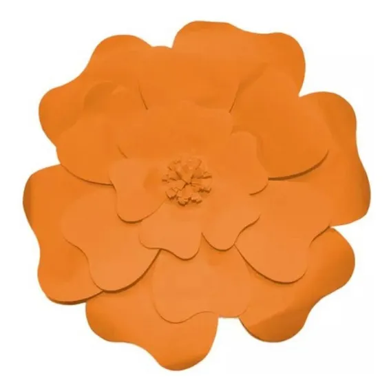 3 Flores Gigante Em Eva P/ Decoração Tamanho 21cm,30cm,48cm Cor Laranja Foto 1