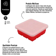 3 Formas De Silicone Com Tampa Gelo 9 Cubos Livre De Bpa Cor Vermelho Foto mini 4