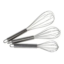 3 Fouet Inox Misturador Batedor Clara Ovos Bolo Massa Foto mini 4