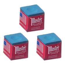3 Giz Master Made In Usa P/ Sola Couro Taco Bilhar Sinuca Cor Azul Foto  mini 1
