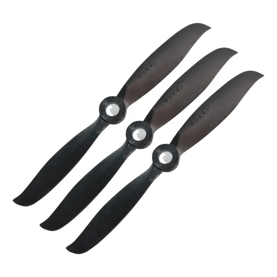 3 Hélices MHS Fly 4.5/4.5 Para Aeromodelos com Motores Elétricos 4000kv Zagi Pylon Cor Preto Foto 1