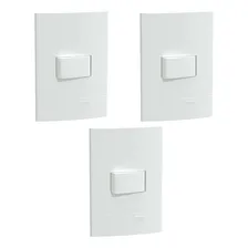3 Interruptores Simples Lunare Branco 10a Foto  mini 1