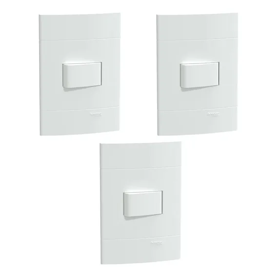 3 Interruptores Simples Lunare Branco 10a Foto 1