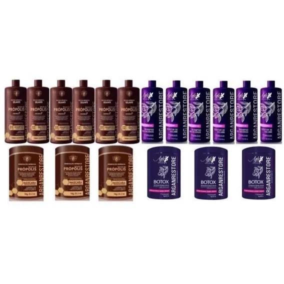 3 Kit Argan Restore +3 Btx +3 Agle Restore Propolis +3 Masc Foto 1