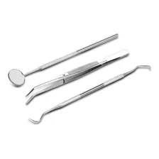 3 Kits Clinico Odonto Com Sonda, Pinça E Cabo Com Espelho Foto  mini 1
