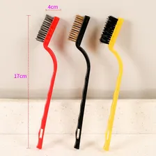 3 Kits Com 3 Escovas De Aço Latão Nylon P/ Limpeza Remoção Foto mini 3