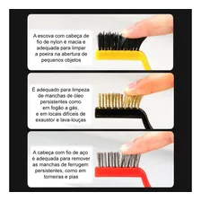 3 Kits Com 3 Escovas De Aço Latão Nylon P/ Limpeza Remoção Foto mini 4