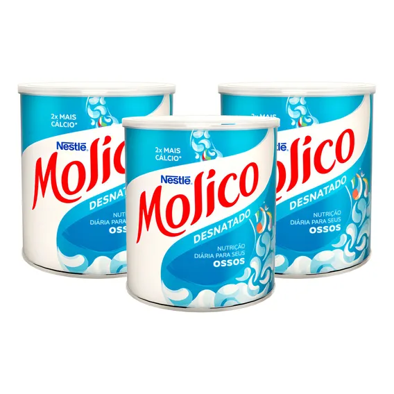 3 Leite Em Pó Desnatado Molico Total Cálcio Nestlé Lata 280g Foto 1