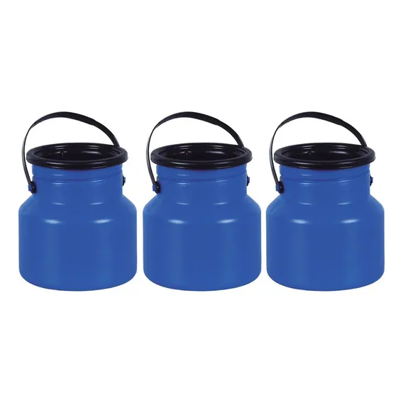 3 Leiteira Galão Vasilhame Leite 3 Litros Plástico Injesul Azul Foto 1