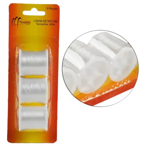 3 Linha Fio Nylon Carretel Transparente InvisÃvel Artesanato Foto 1
