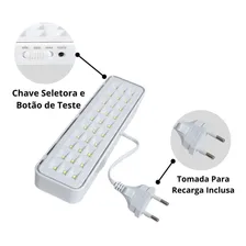 3 luminárias emergência Elgin recarregável lampada 30 leds Foto mini  2