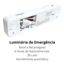 3 luminárias emergência Elgin bivolt recarregável lampada 30 leds Foto mini 4