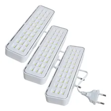 3 luminárias emergência Elgin bivolt recarregável lampada 30 leds Foto mini 1