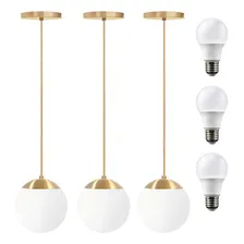 3 Luminárias Pendente 2m Jabuticaba Globo 15 + 3 Lâmpadas 9w Foto mini 1