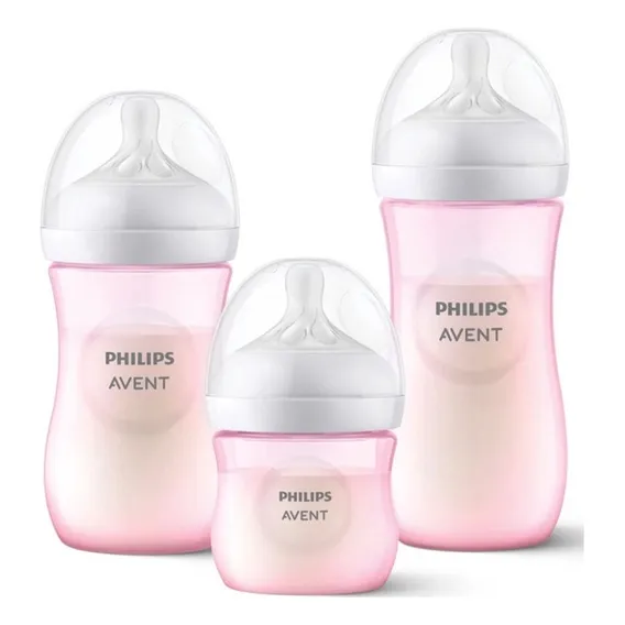 3 mamadeira Philips Avent SCD301/06 bico pétala anticólica rosa Foto 1