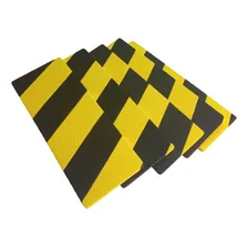 3 Mantas Em Eva Protetor Parede Garagem Com Cola Cor Preto/Amarelo Foto mini 2
