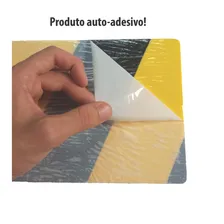 3 Mantas Em Eva Protetor Parede Garagem Com Cola Cor Preto/Amarelo Foto mini 3