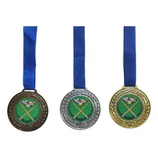 3 Medalhas De Bilhar Ouro / Prata / Bronze Foto mini  2