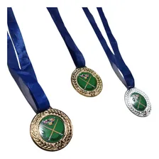 3 Medalhas De Bilhar Ouro / Prata / Bronze Foto mini 4