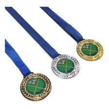3 Medalhas De Bilhar Ouro / Prata / Bronze Foto mini  3