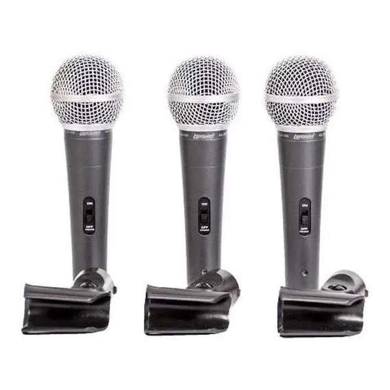 3 Microfones Dinâmicos Cardioide Lexsen Lcm1800 Cor Preto Foto 1