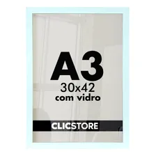 3 Molduras A3 Certificado Diploma Foto Poster C/ Vidro 30x42 Cor Branco Foto mini 1