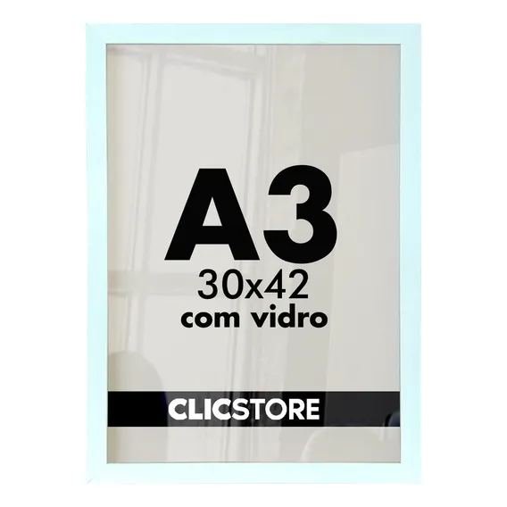 3 Molduras A3 Certificado Diploma Foto Poster C/ Vidro 30x42 Cor Branco Foto 1