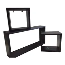3 Nichos 60x30/25x25/25x25 Mdf 15cm Profundidade Preto Foto mini 1