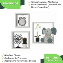 3 Nichos Para Quarto De Bebê Infantil Parede Branco Foto mini  3