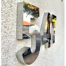 3 Números Residencial 20cm Aço Inox Brilhante 3d Cor Inox espelhado Foto mini 1