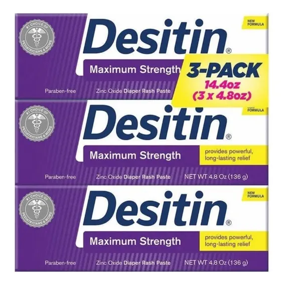 3 Pack Pomada Desitin Roxa 136g X 3 Maximum Strength Foto 1