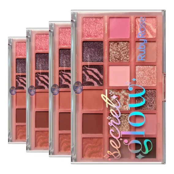 3 Paleta De Sombras Secret Glow Hb1084 Ruby Rose Atacado Foto 1