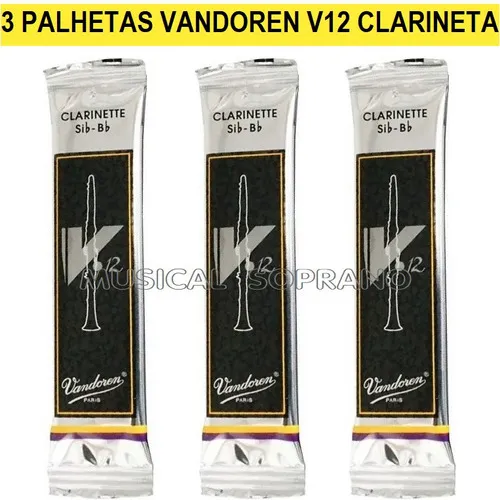3 Palhetas Vandoren V12 Para Clarineta - N° 2,5 Foto 1