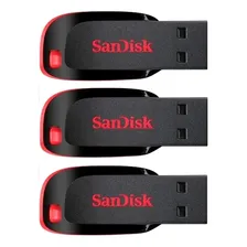 3 Pen Drive Flash Drive 64gb Cruzer Usb 2.0 Blade Sandisk Foto mini 1