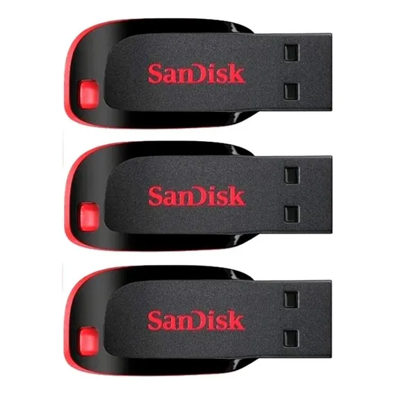 3 Pen Drive Flash Drive 64gb Cruzer Usb 2.0 Blade Sandisk Foto 1