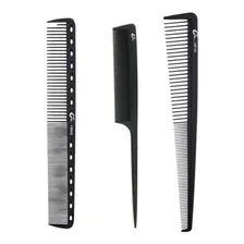 3 Pente Cabelo Carbono Antiestático Corte Mechas Salão Foto  mini 1